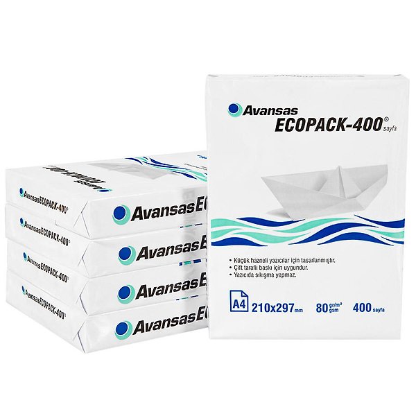 Ecopack-400 A4 80 gr 1 Koli (2000 Sayfa) Fotokopi Kağıdı